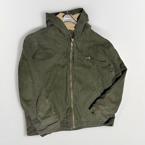 Wolverine Sherpa Lined Canvas Hooded Jacket Mens XL Olive Green